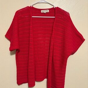 Jones New York Vibrant Red Knit Cardigan